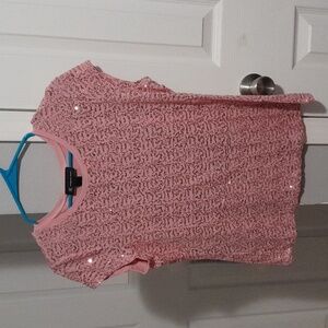Women's pink sequin shirt